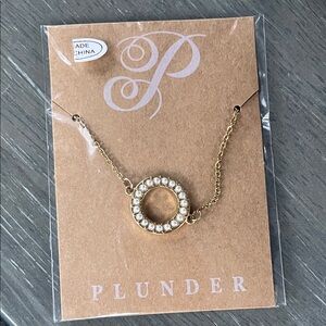 Plunder Gold Circular Pearl-Accent Necklace